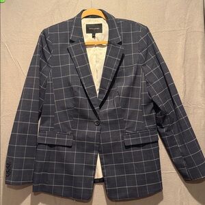 Banana Republic Factory Blue Plaid Blazer